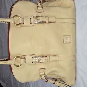 DOONEY & BOURKE NEW Large BONE Florentine Domed Buckle Satchel Handbag PURSE NWT